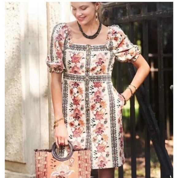 Spartina 449 Catrina Denim Dress in Autumn Linden Thistle Thanksgiving Size L - Picture 8 of 8